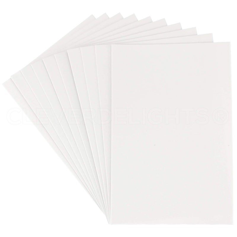 CleverDelights White 8" x 12" Foam Sheets - 10 Pack - Large Self Adhesive Craft Sheets - 8x12 Inch - Image 1